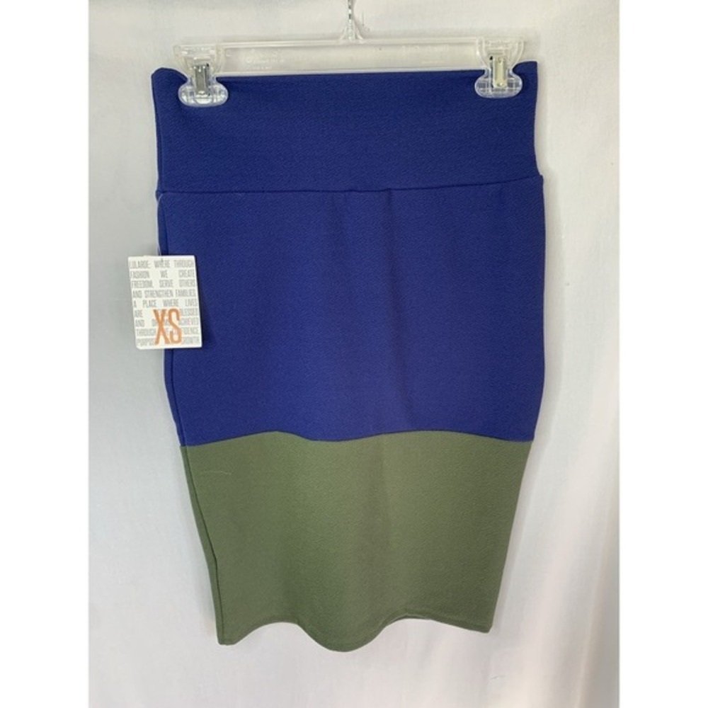 Women's XS NWT Green &‎ Blue Striped Pencil Skirt Lularoe
